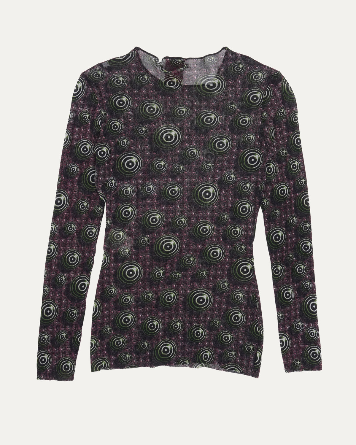 AW 1996 Dot Print Long Sleeve Mesh Top
