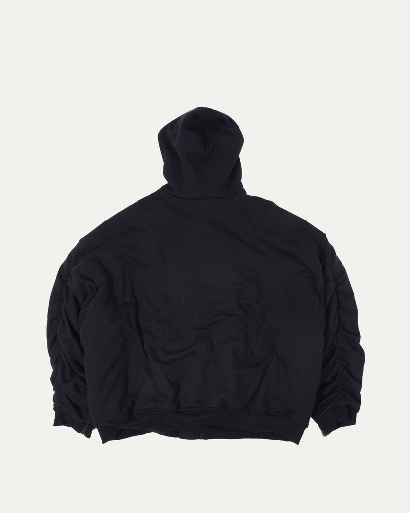 Oversized Fleece Lined and Padded Hooded Bomber Jacket