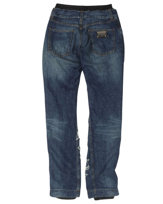 Double Layered Distressed Jeans