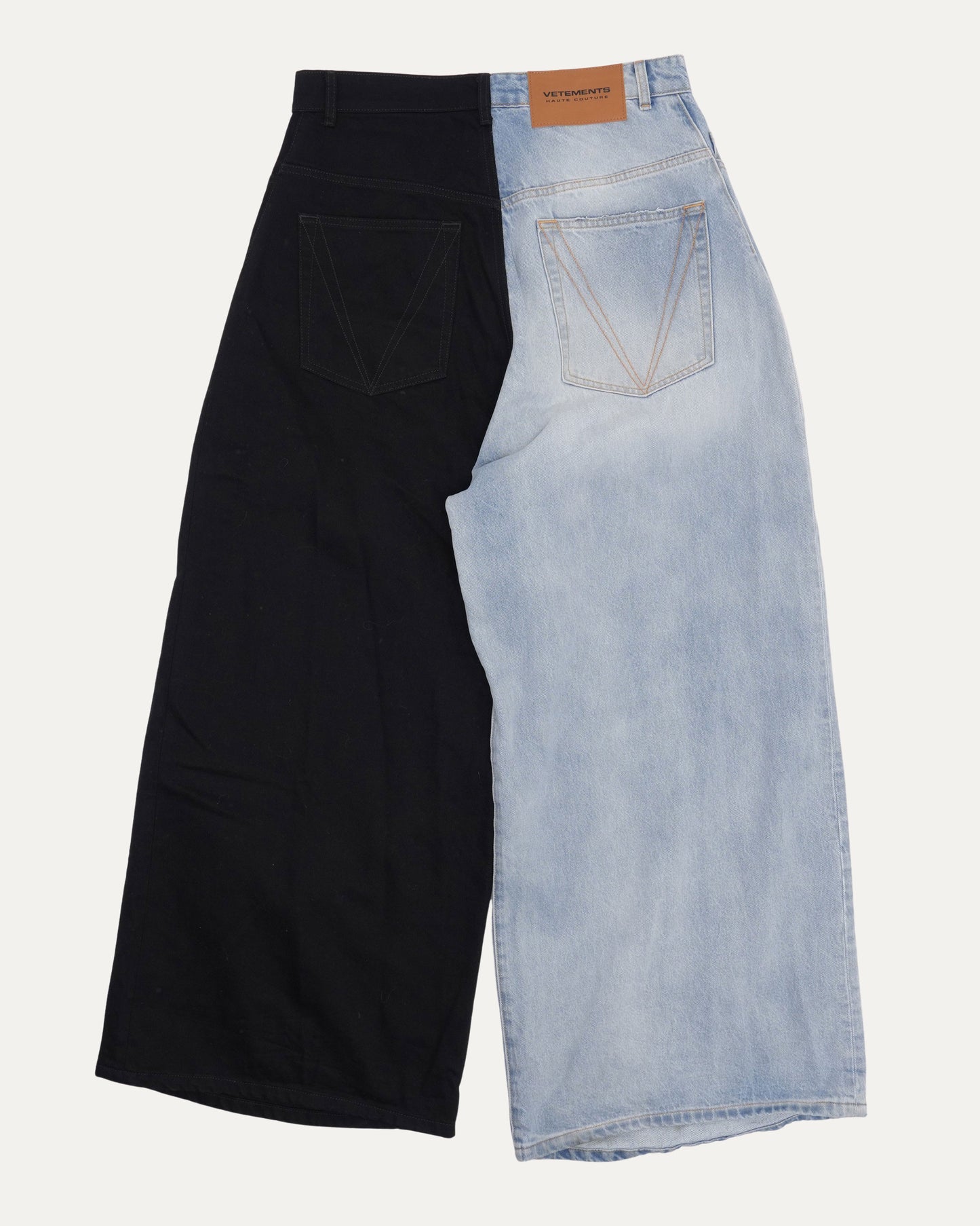 Split Deconstructed Big Shape Jeans
