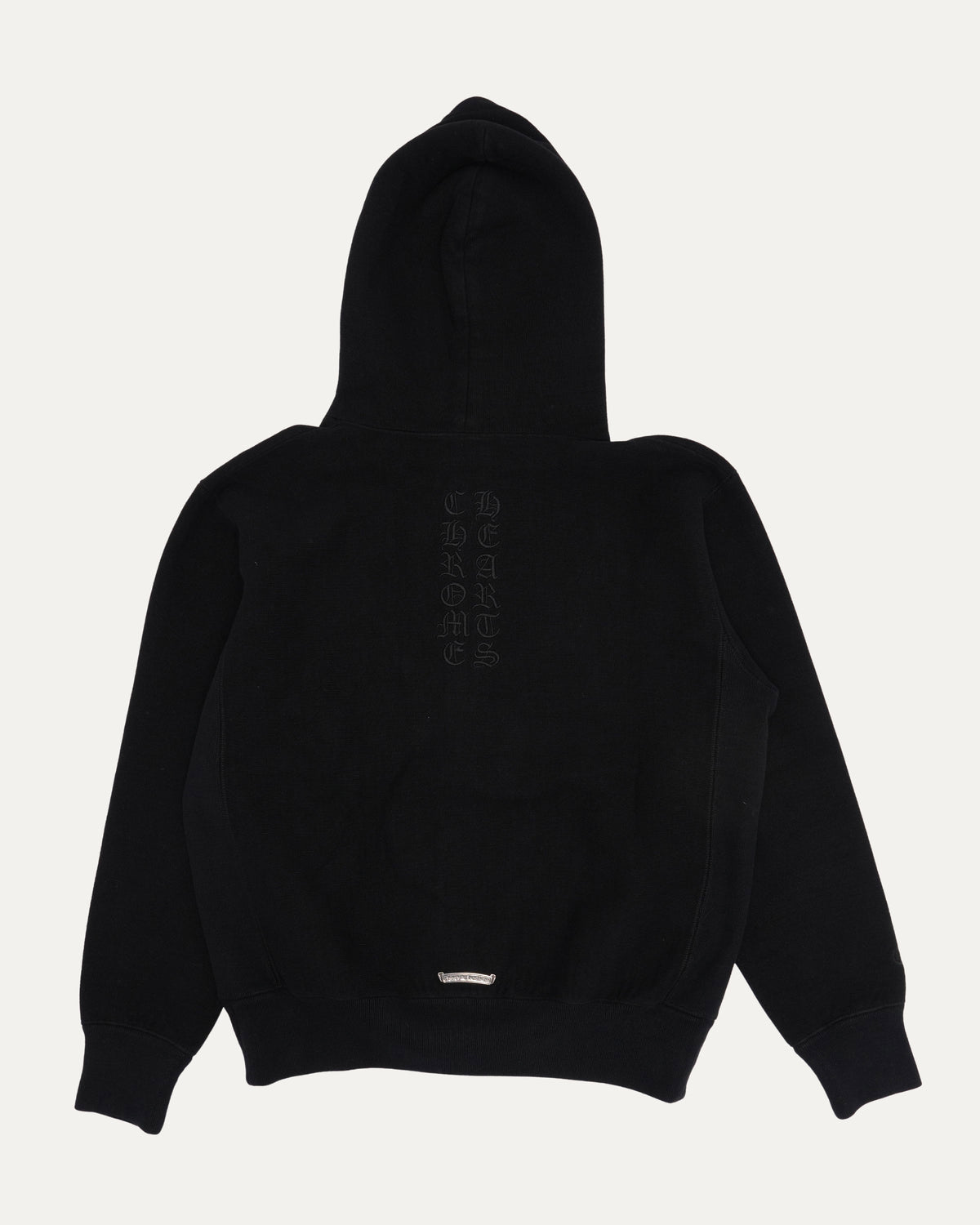 Black Embroidered Kingfish Vine Dagger Zip Up Hoodie