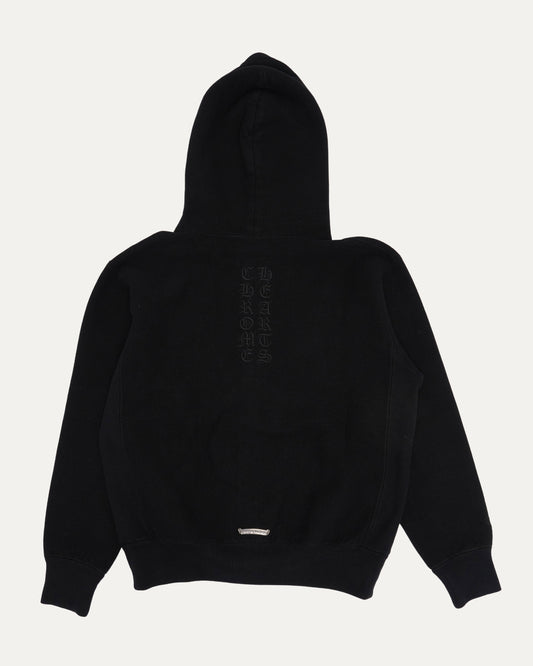 Black Embroidered Kingfish Vine Dagger Zip Up Hoodie