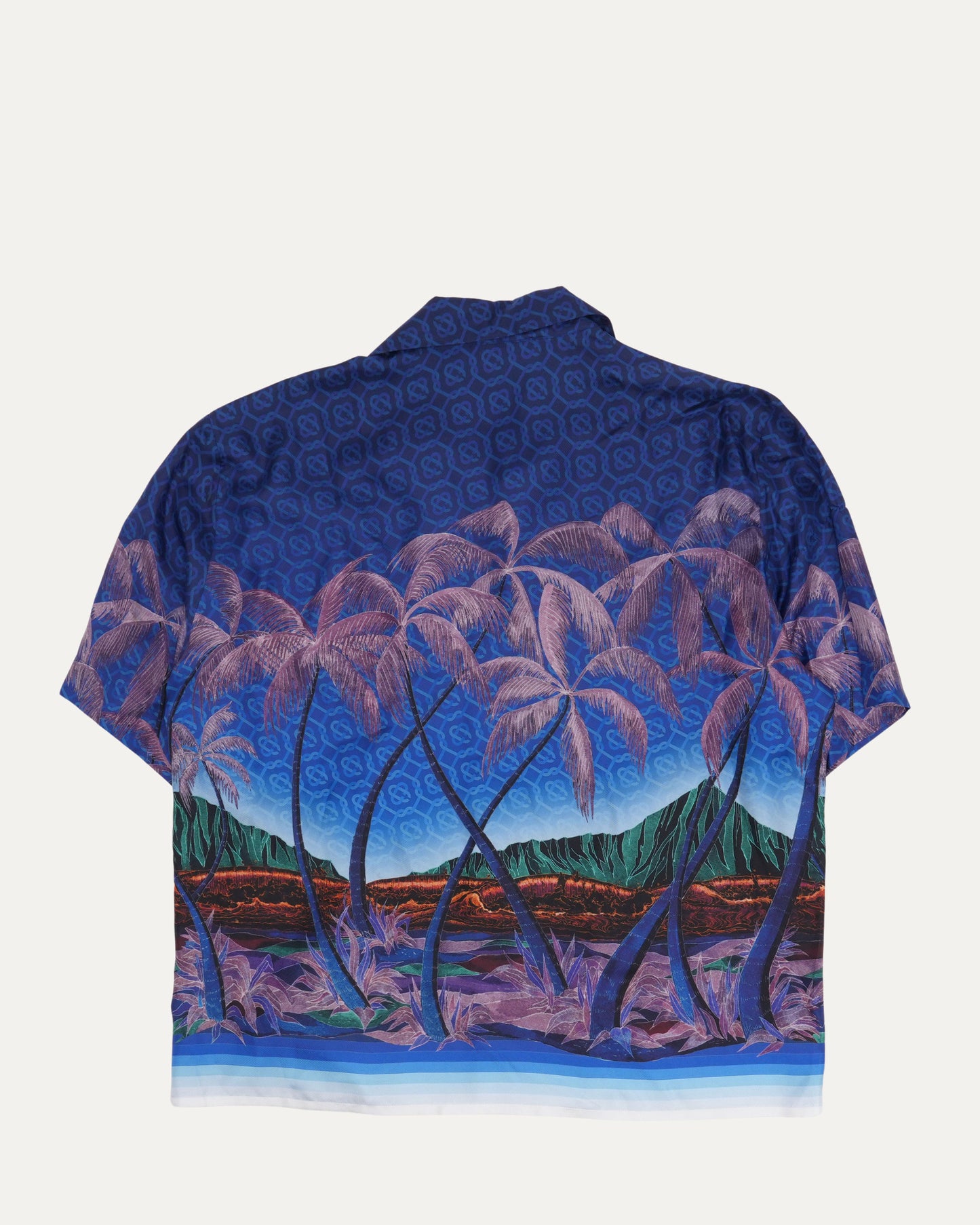 Sky Print Silk Short Sleeve Shirt
