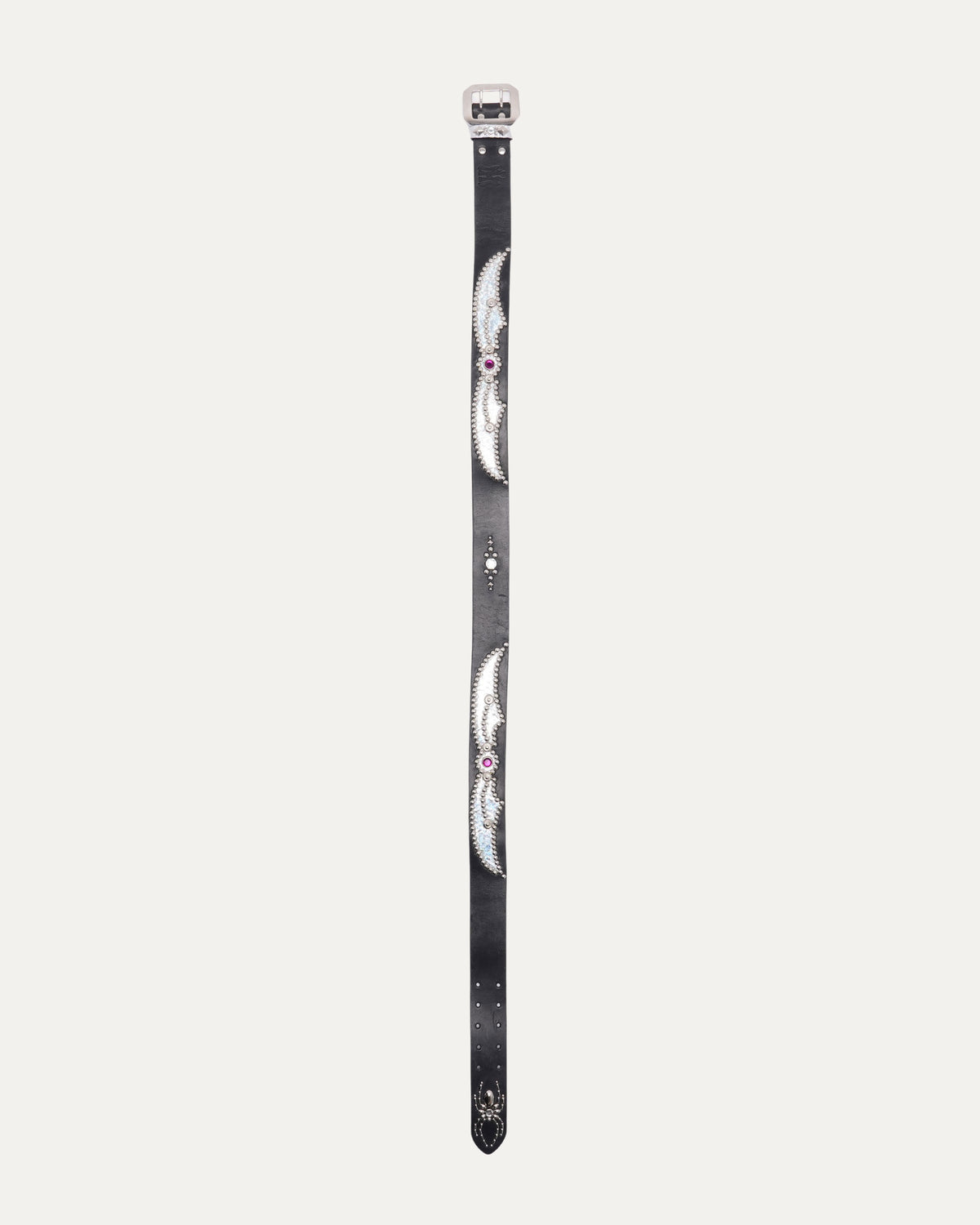 Studded Leather Snake Inlay Belt