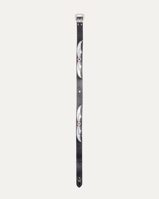 Studded Leather Snake Inlay Belt