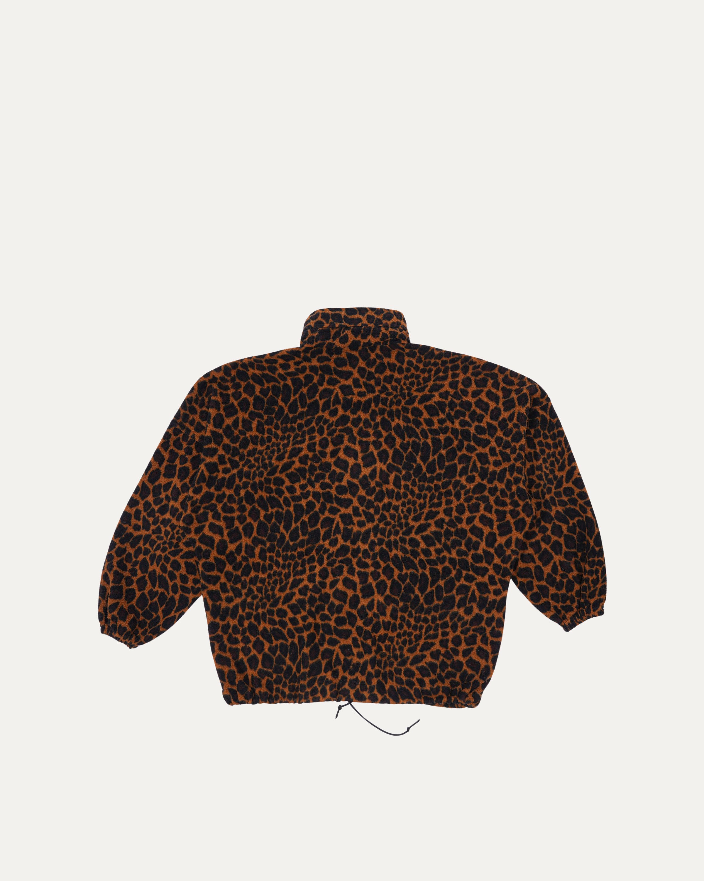 Oversized Leopard Print Fleece Jacket