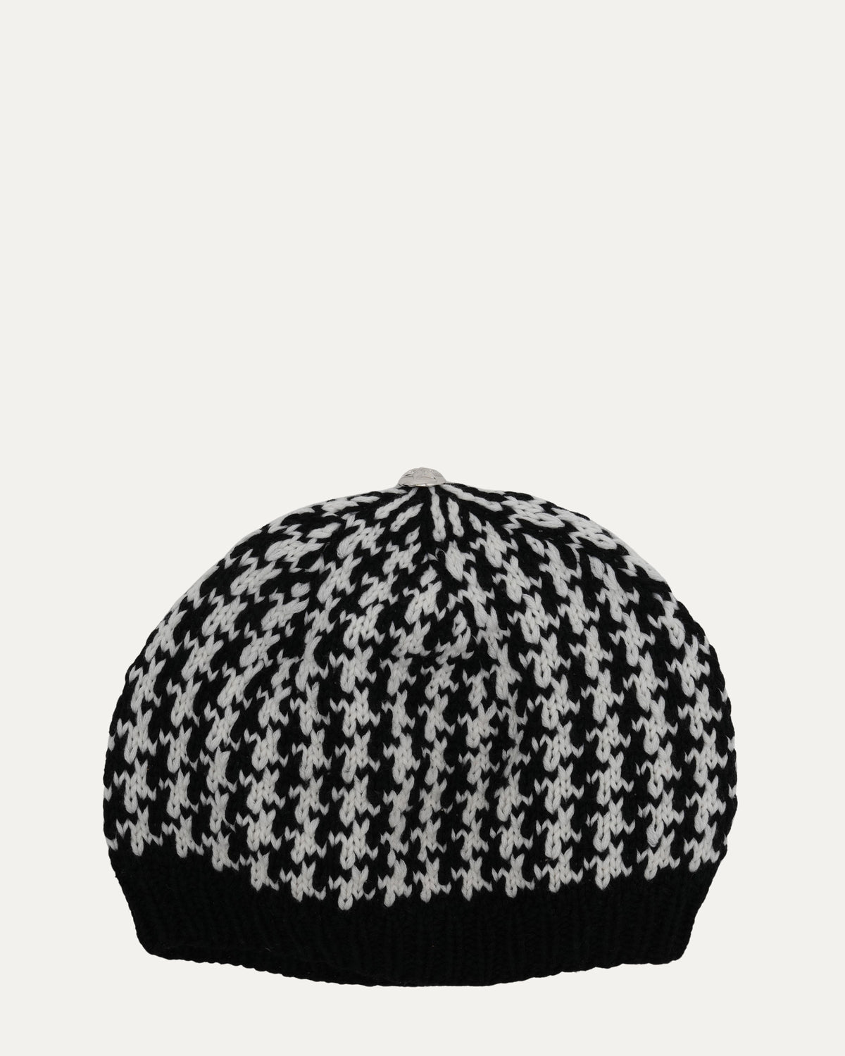 Houndstooth Star Patch Beanie