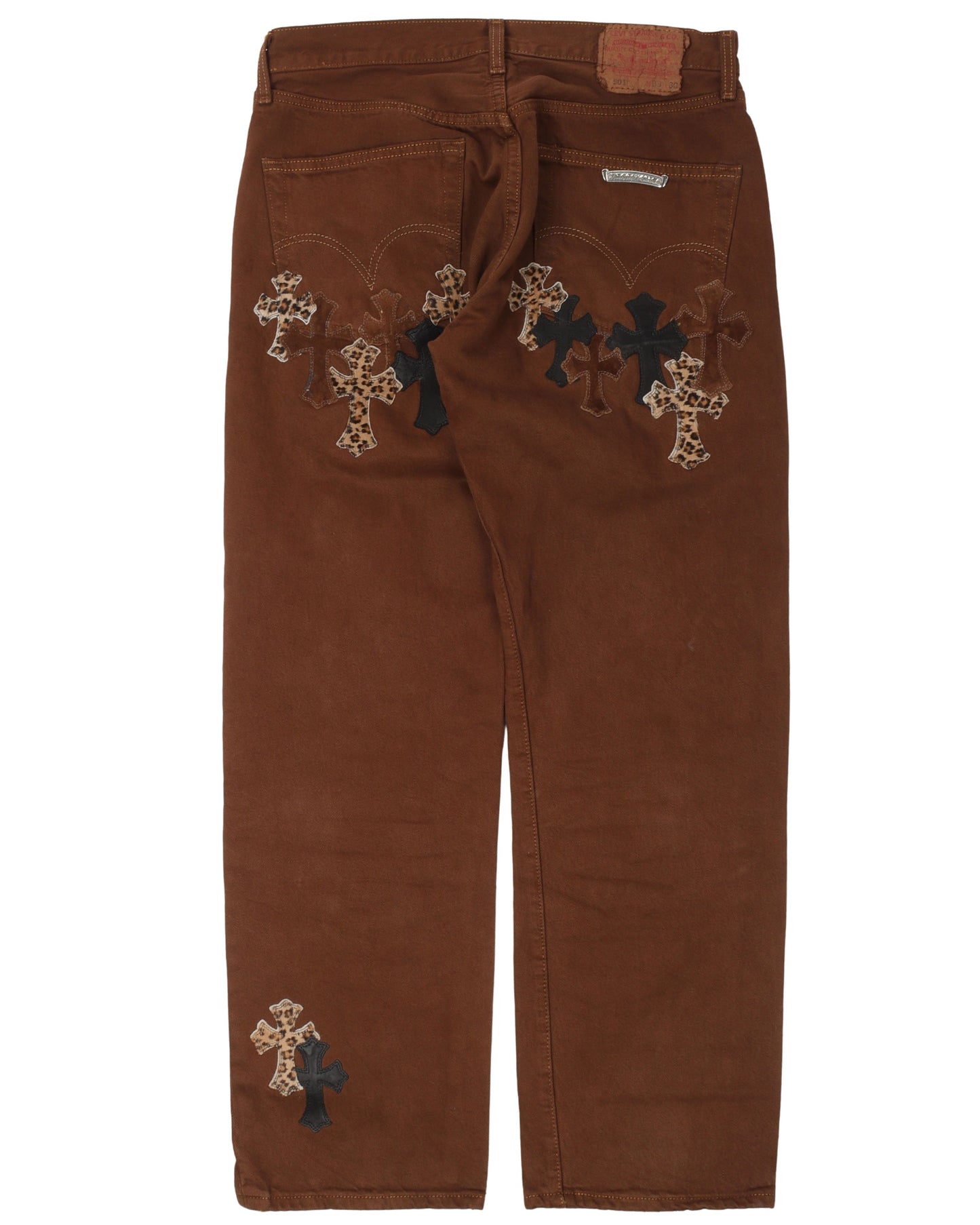 NYFW Leopard Levi's Cross Patch Jeans
