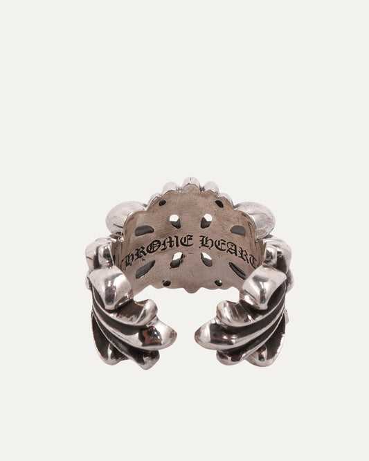 Double Floral Cross Ring