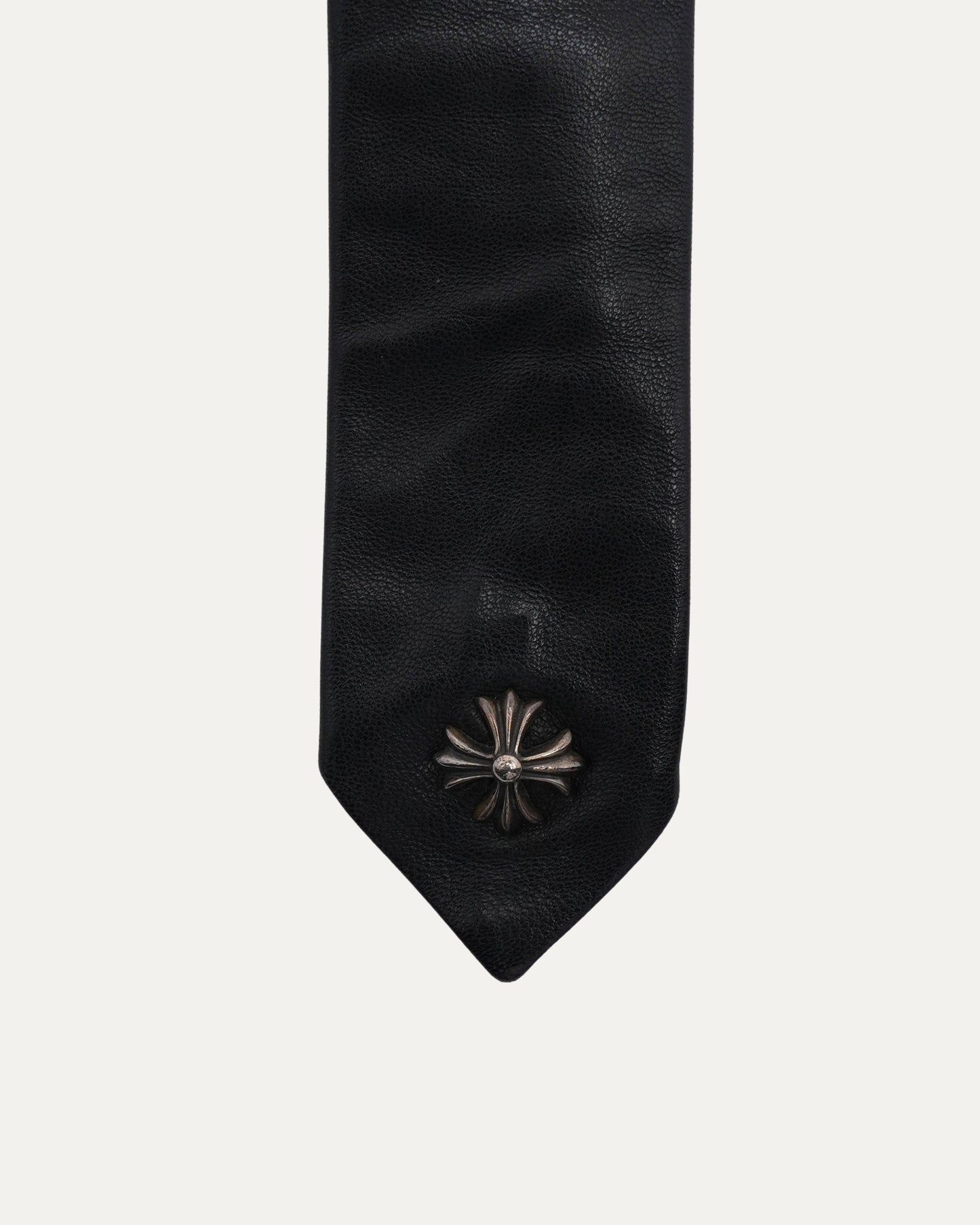 Plus Cross Embellished Leather Tie