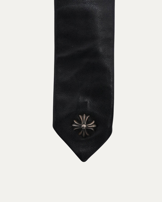 Plus Cross Embellished Leather Tie