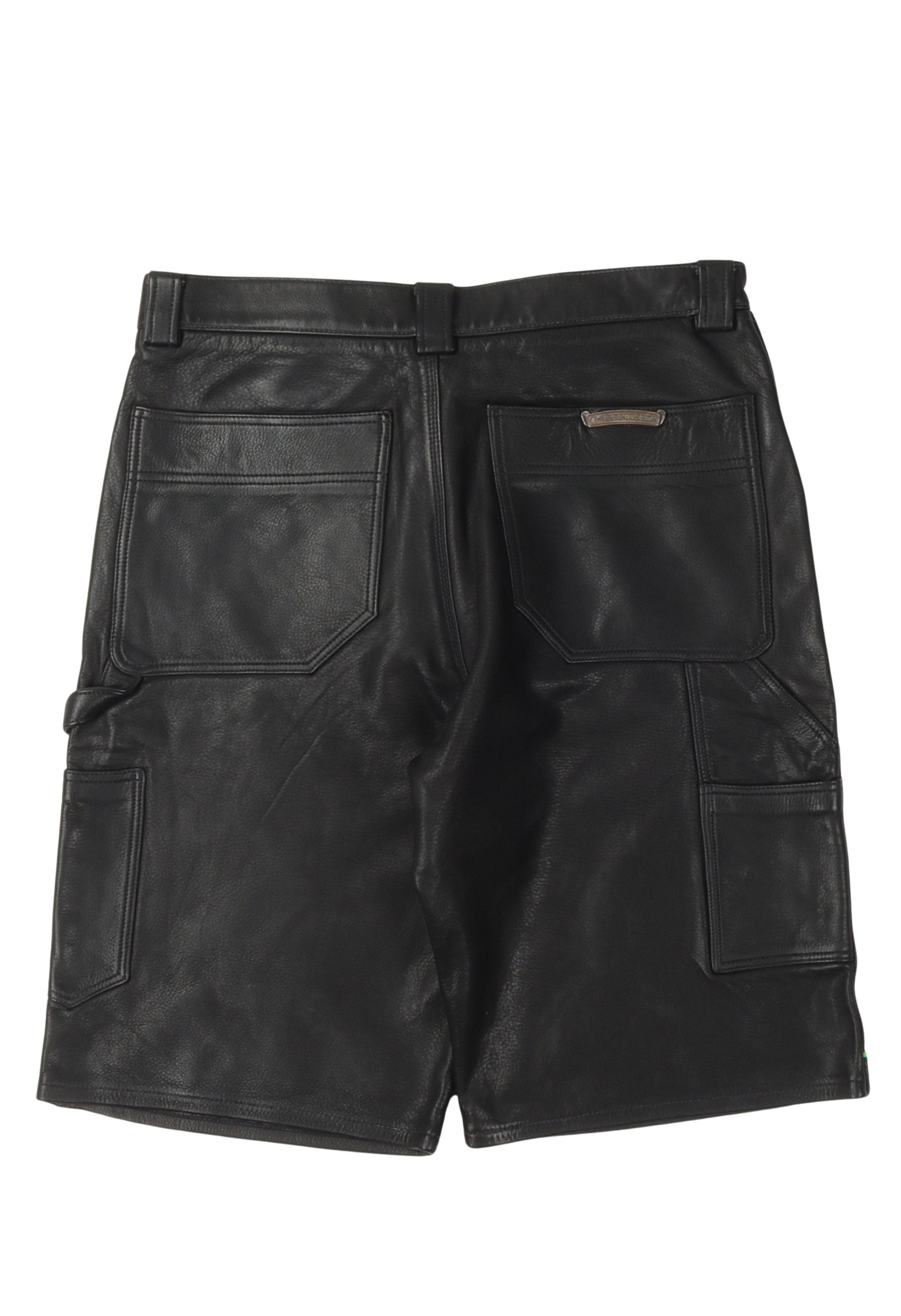 Leather Fleur Knee Shorts