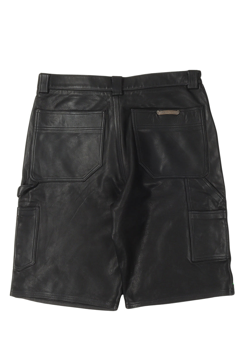 Leather Fleur Knee Shorts