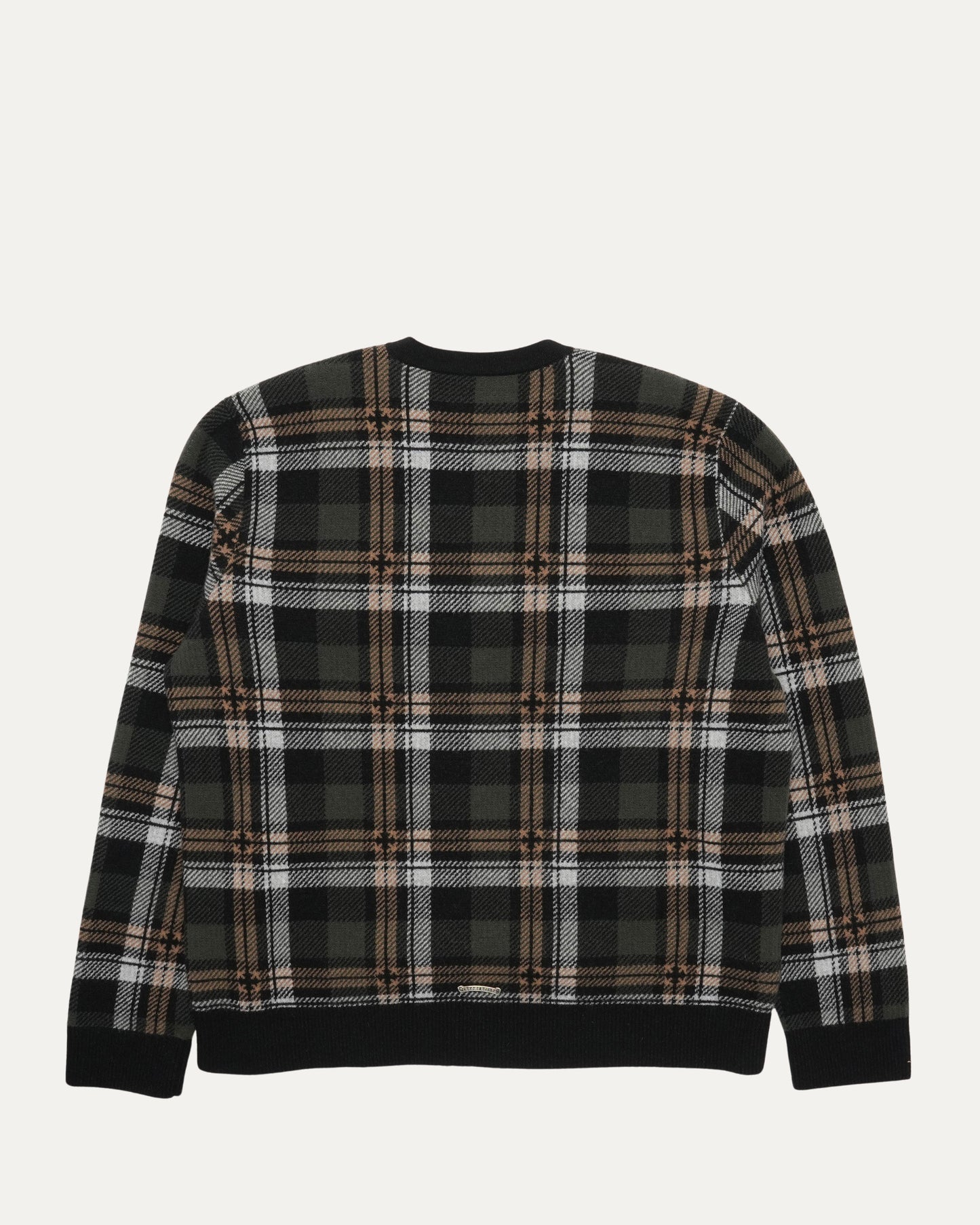 Cashmere Blend Plaid V-Neck Sweater