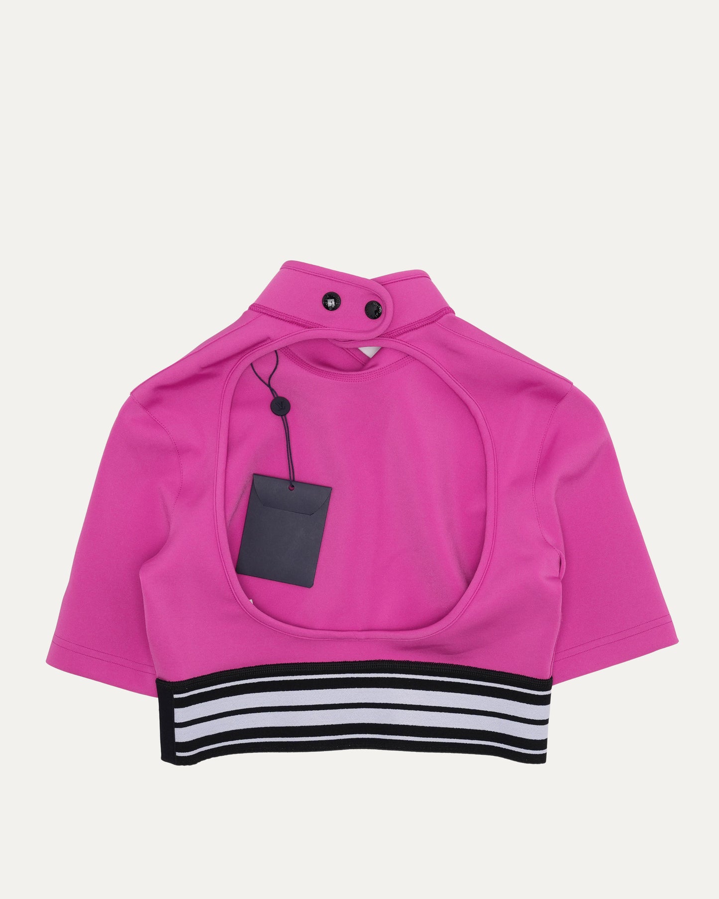 Cropped Neoprene Turtleneck Shirt