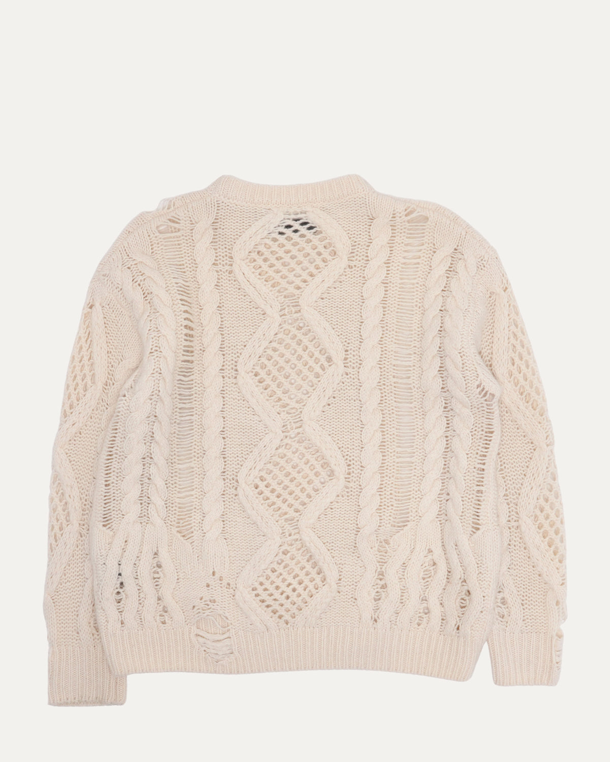 Distressed Cable Knit Sweater