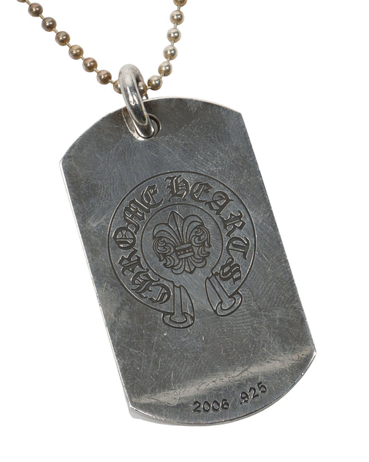 Paris Dog Tag Pendant with Chain