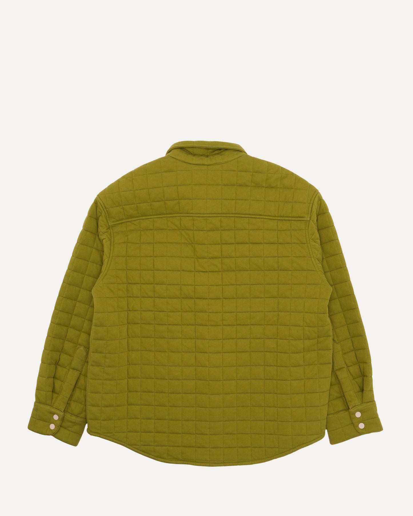 Crochet-Trimmed Quilted Shirt Jacket