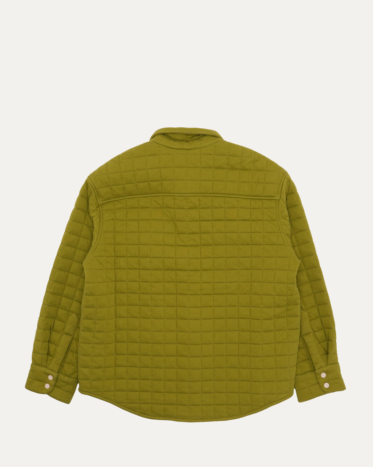 Crochet-Trimmed Quilted Shirt Jacket