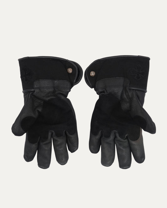Cross Patch Leather Motorcycle Gloves