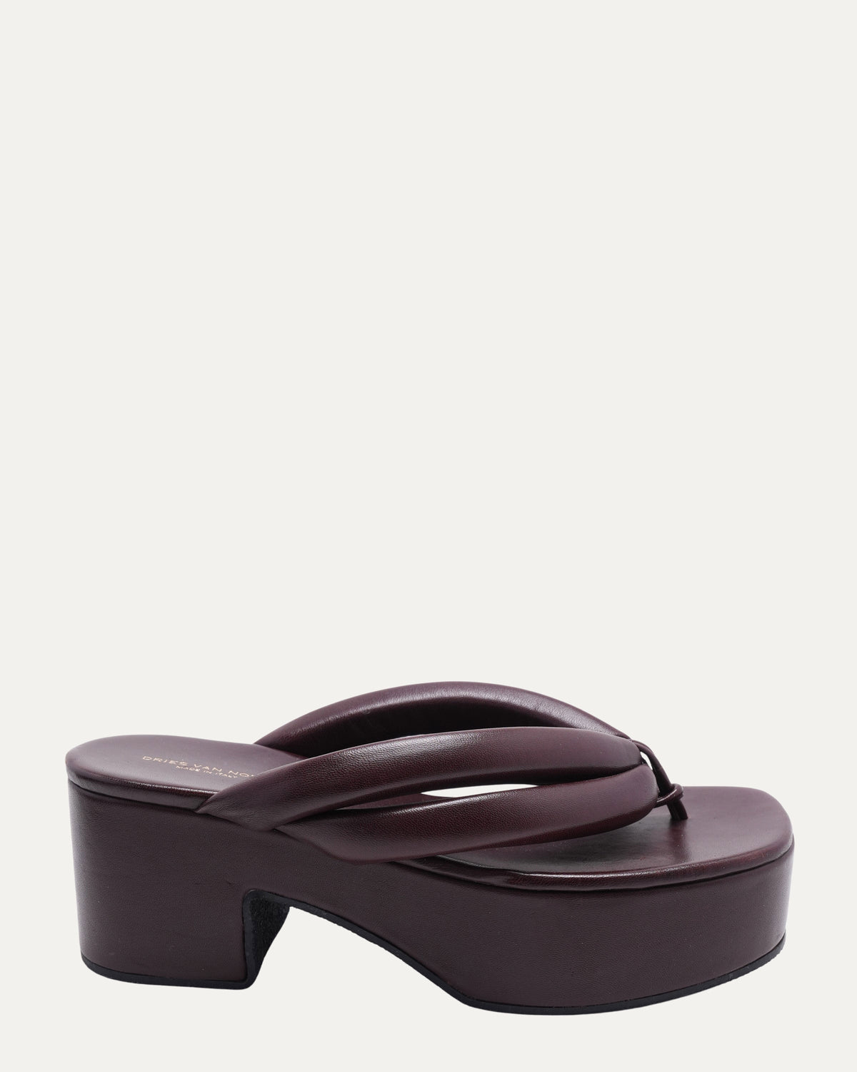 Leather Platform Thong Sandals