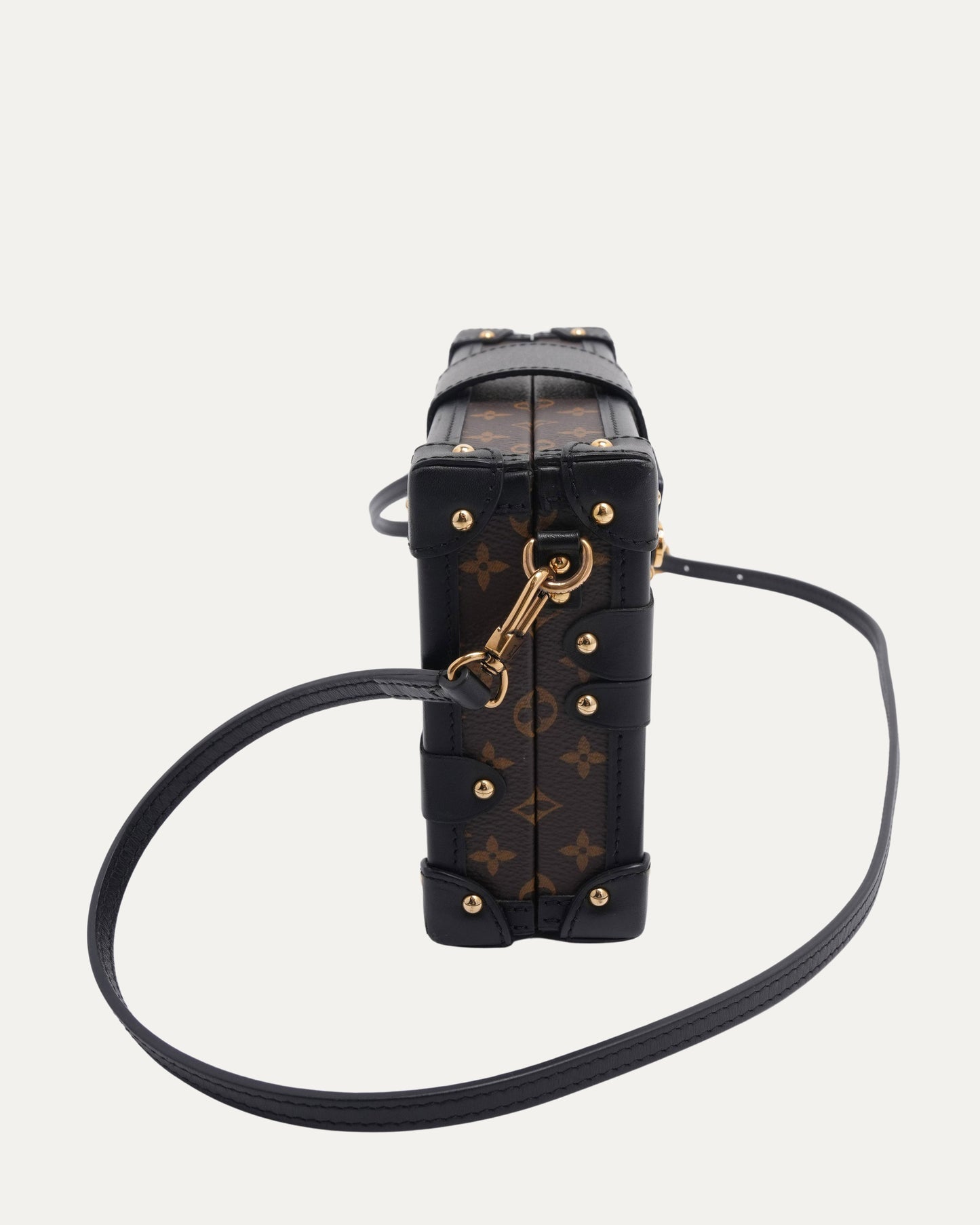 Monogram Patches Petite Malle Crossbody Trunk Bag