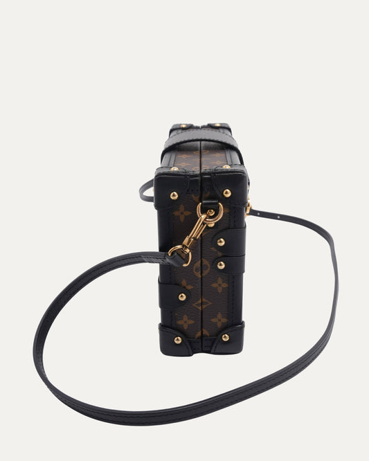 Monogram Patches Petite Malle Crossbody Trunk Bag