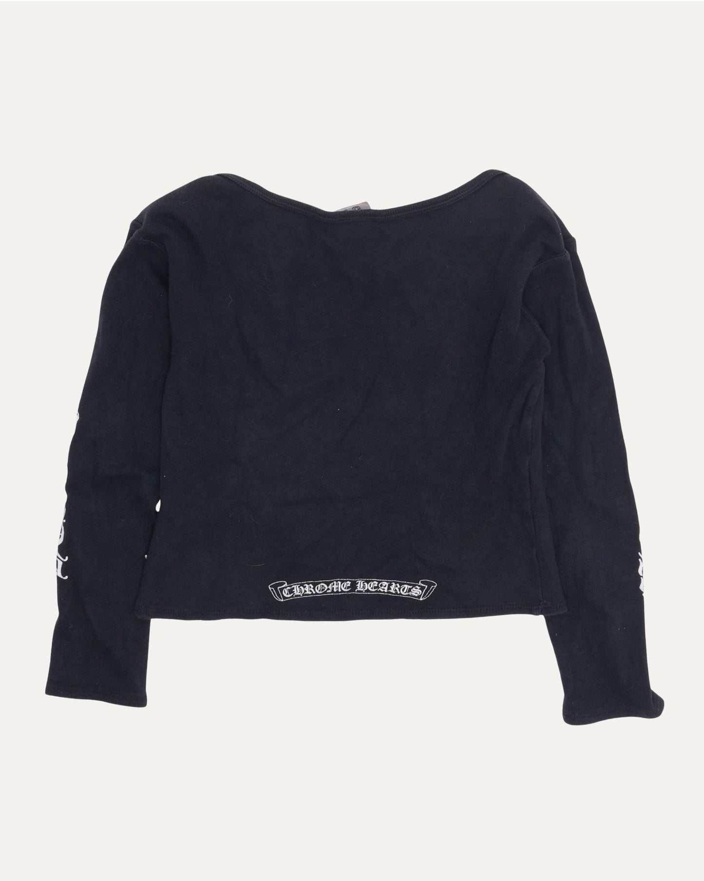 Boat Neck Dagger Logo Long Sleeve T-Shirt
