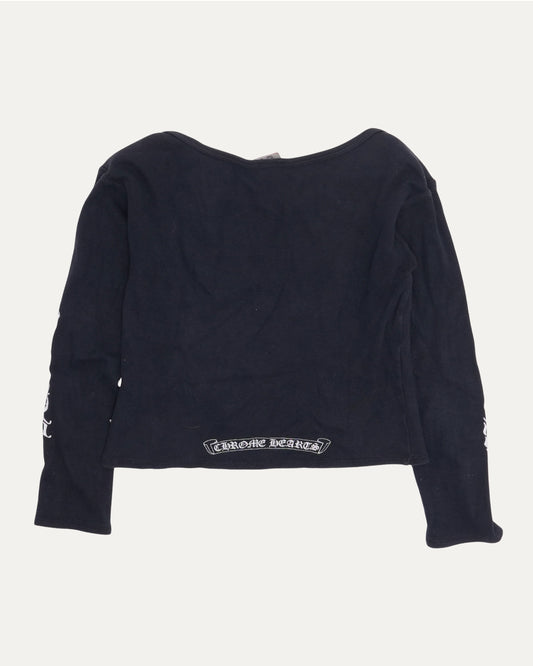 Boat Neck Dagger Logo Long Sleeve T-Shirt