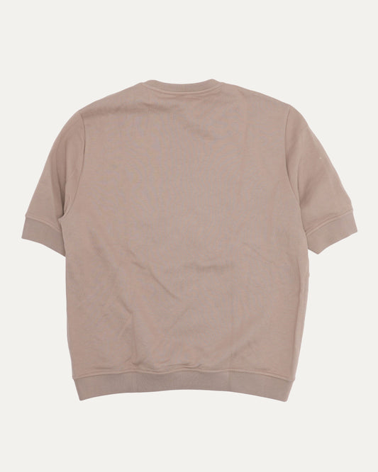 Leather Applique Short Sleeve Sweatshirt