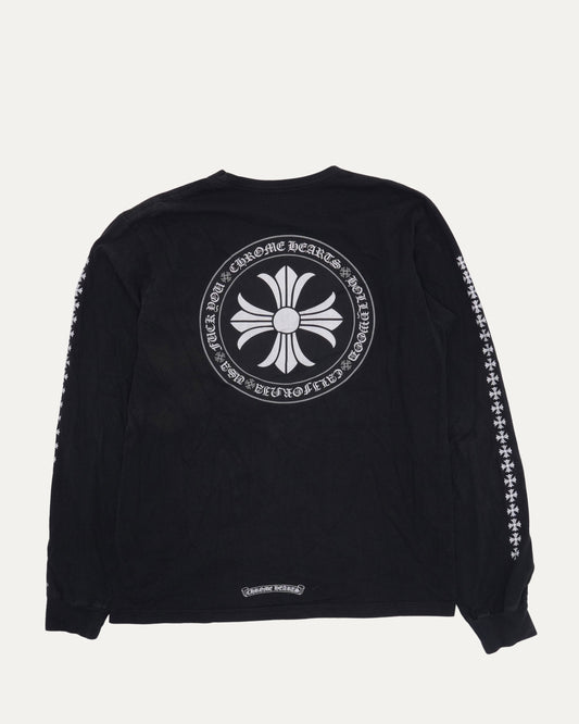 Plus Cross Long Sleeve Pocket T-Shirt