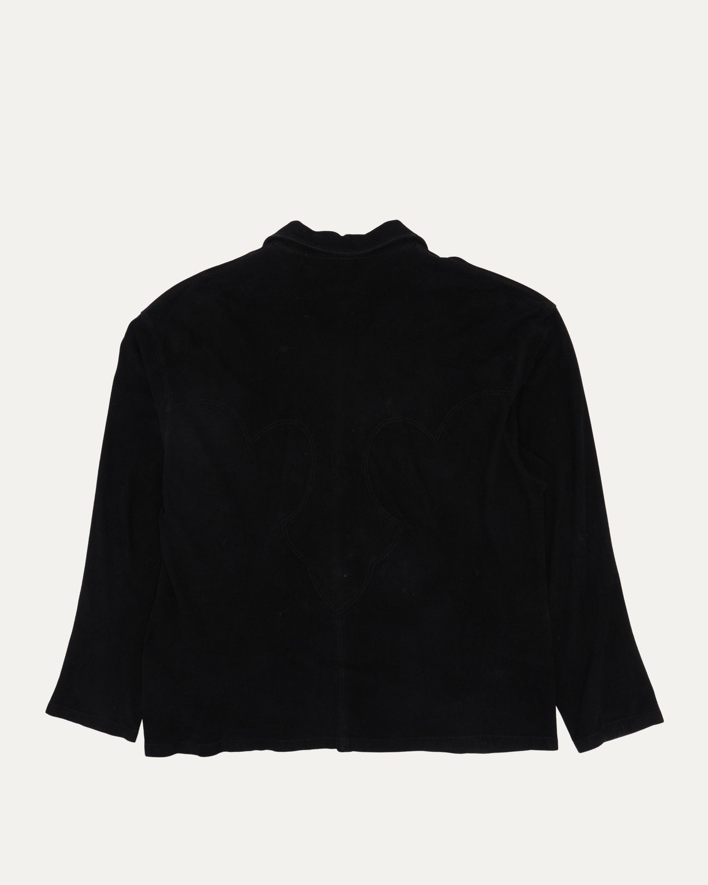 Suede Fleur Zip Up Jacket