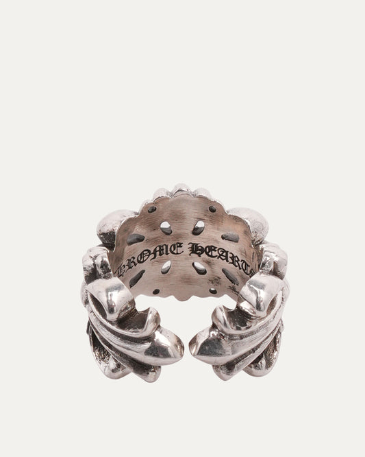 Double Floral Cross Ring