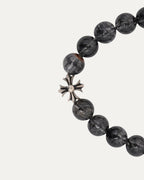 6mm Rutilated Quartz Plus Cross Bead Bracelet