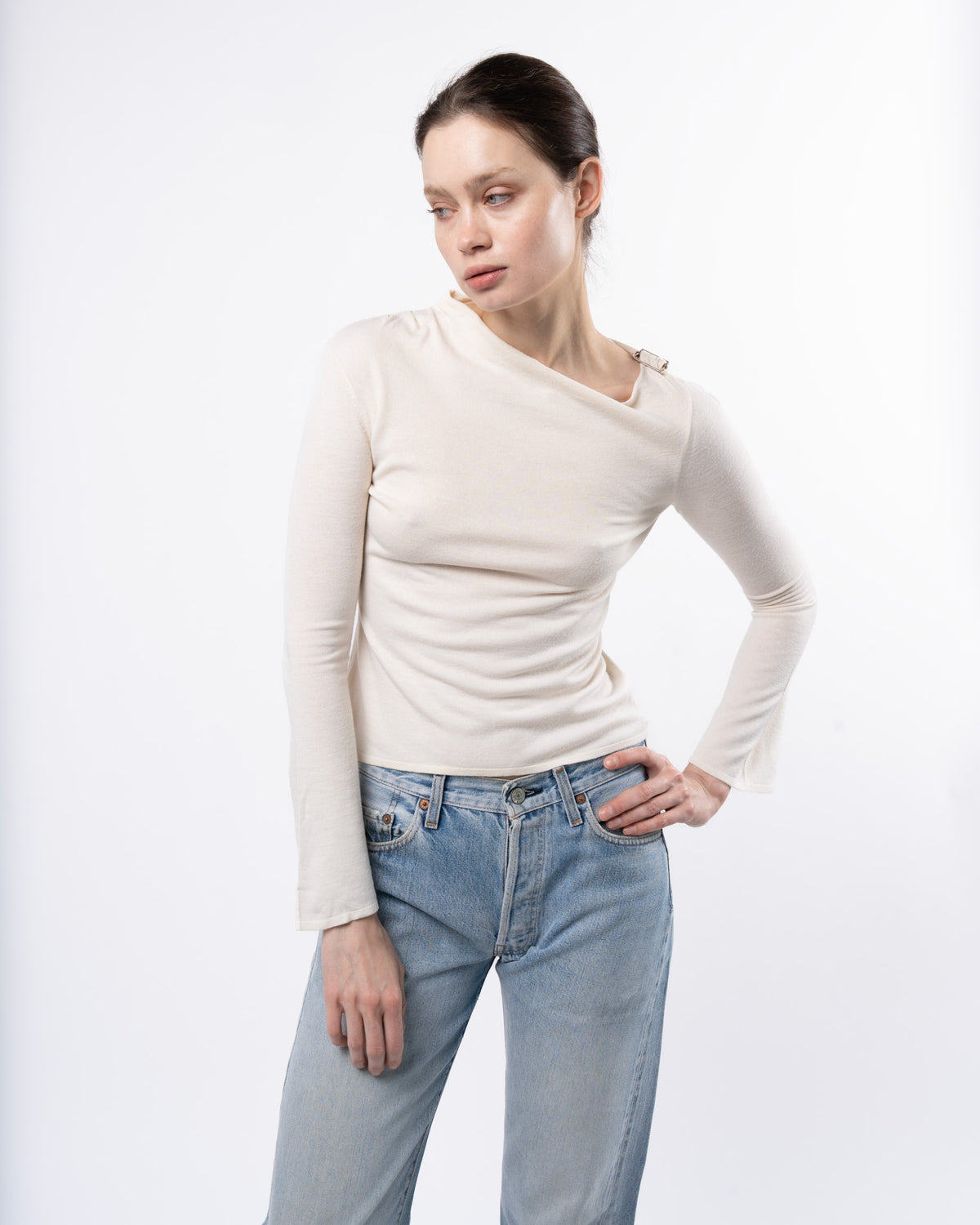Tom Ford Era Cream Buckle Top