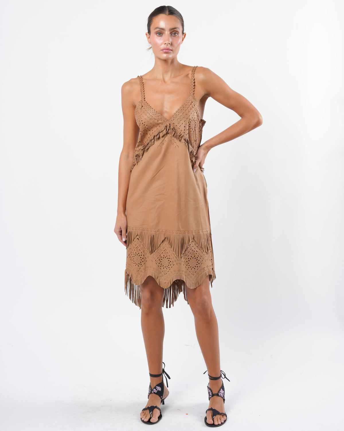 SS 2003 Laser Cut Leather Dress