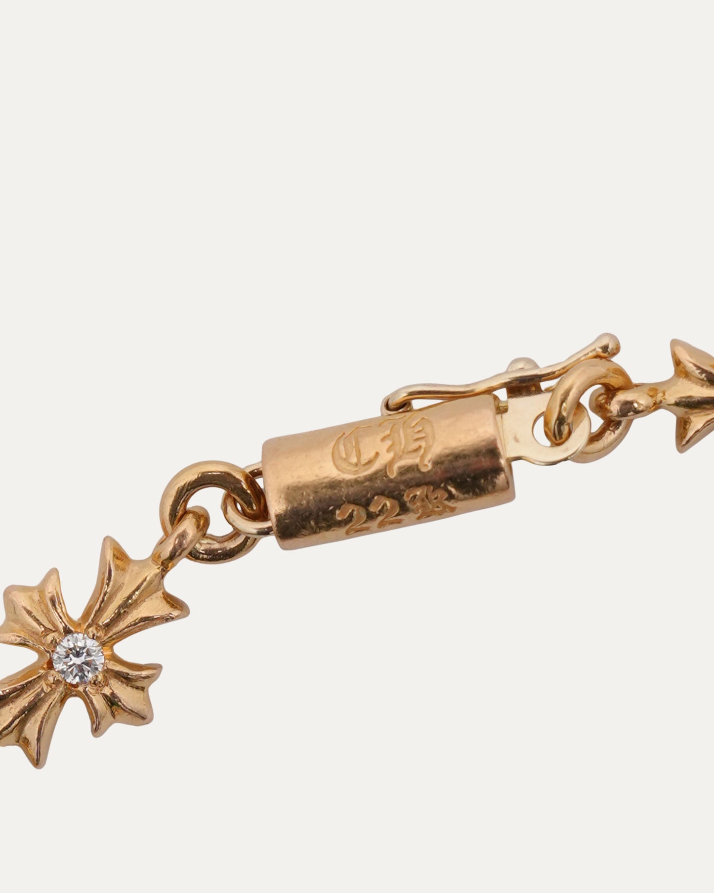 Gold Diamond Tiny E Bracelet