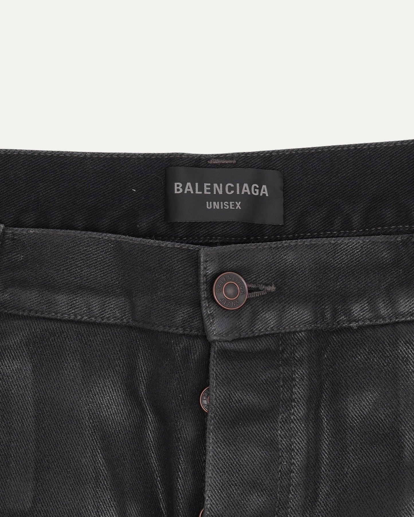 Waxed Baggy Jeans