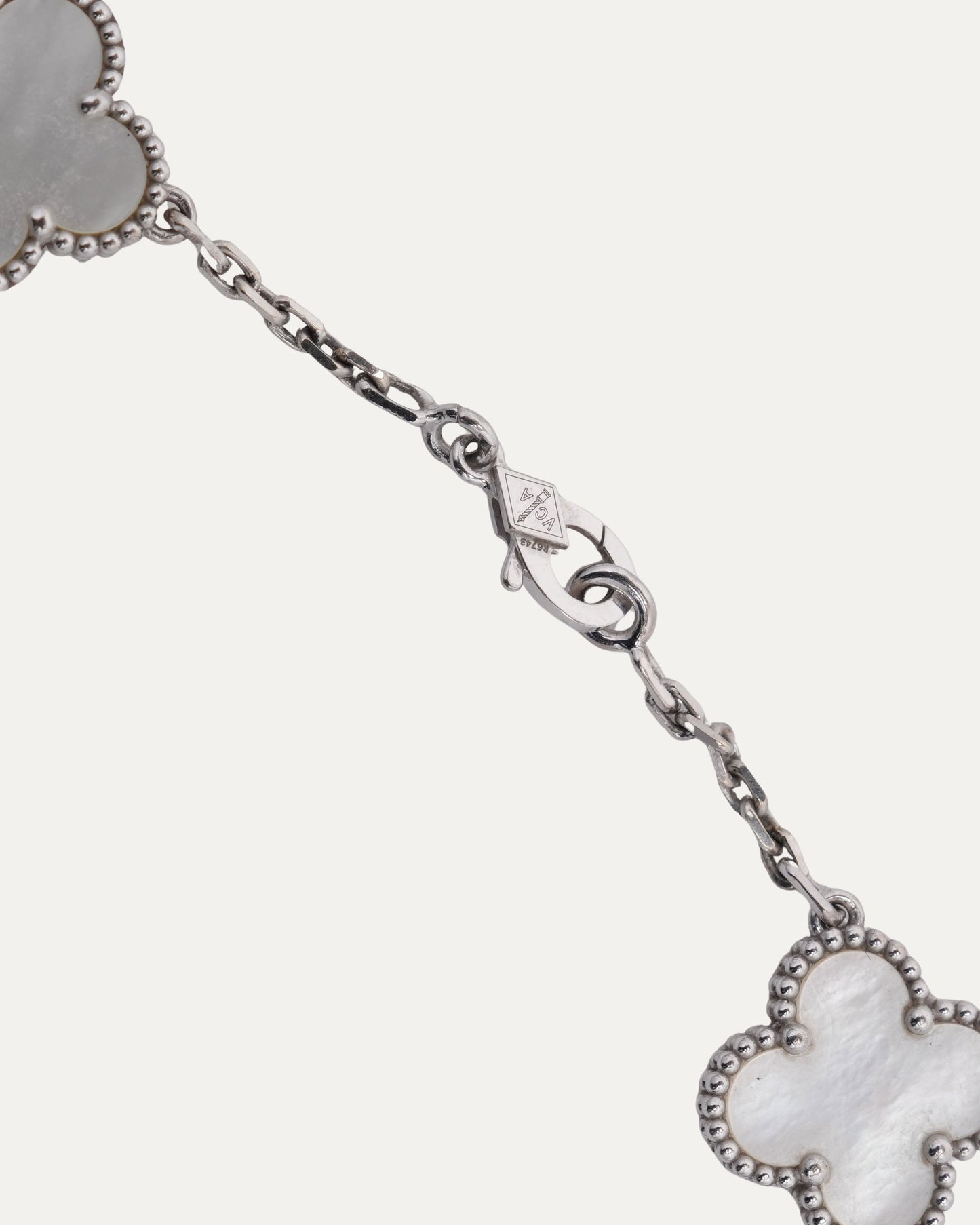 White Gold Mother of Pearl Vintage Alhambra Bracelet