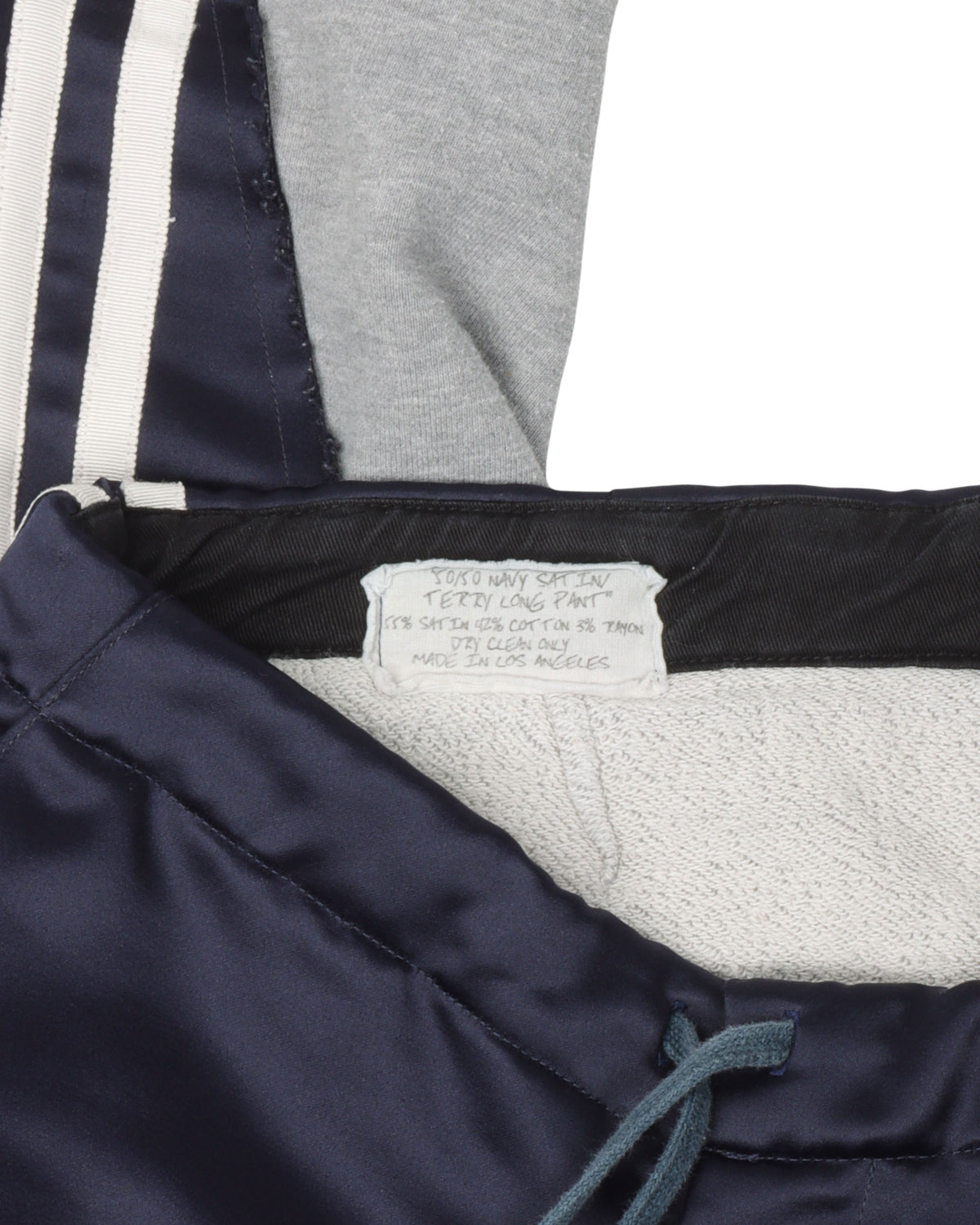 50/50 Navy Satin Terry Long Pant