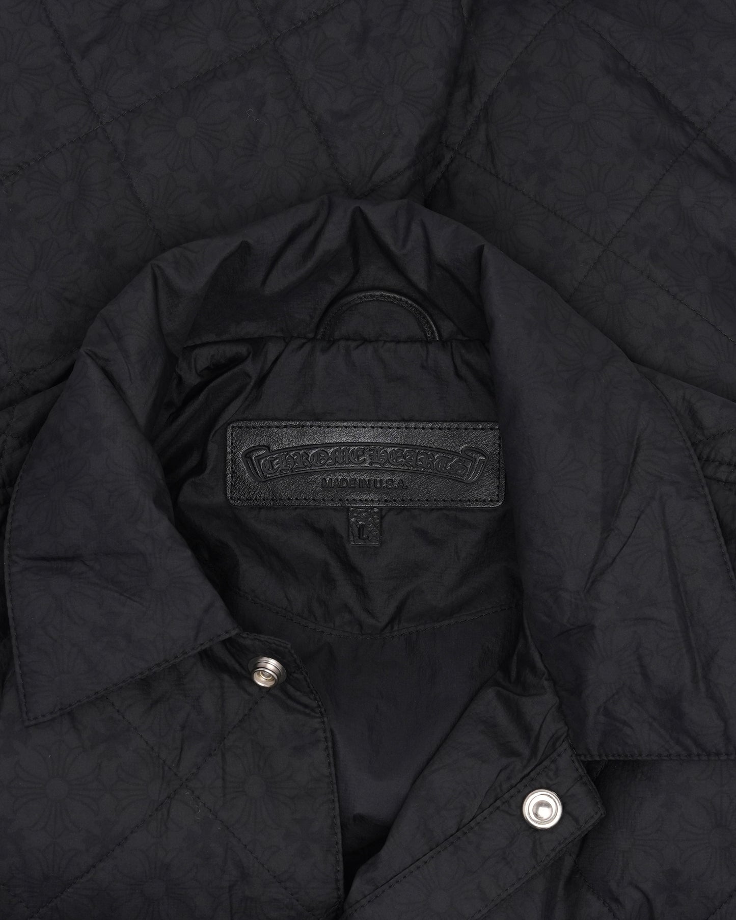 CH Embroidered Monogram Quilted Shirt Jacket