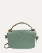 Quilted Side Tassel Flap Bag