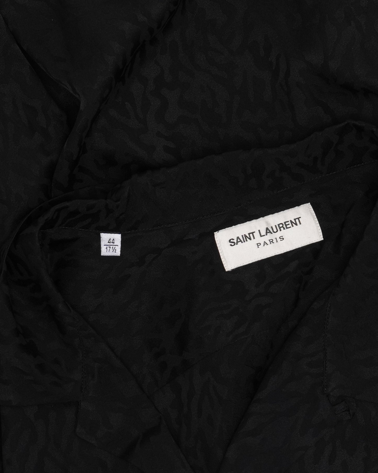 Tonal Animal Print Silk Blend Short Sleeve Shirt