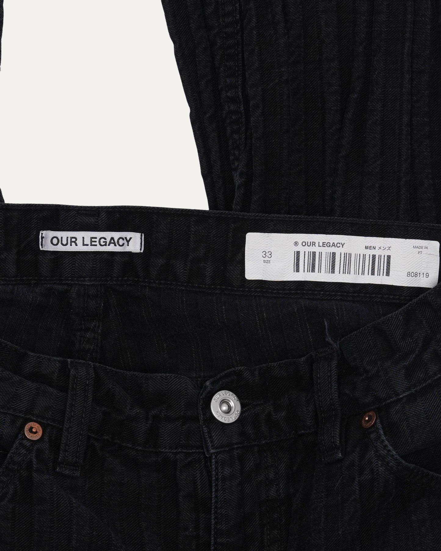 Stripe Effect Herringbone Jeans
