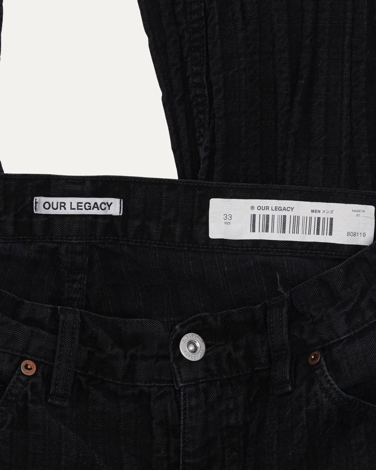 Stripe Effect Herringbone Jeans