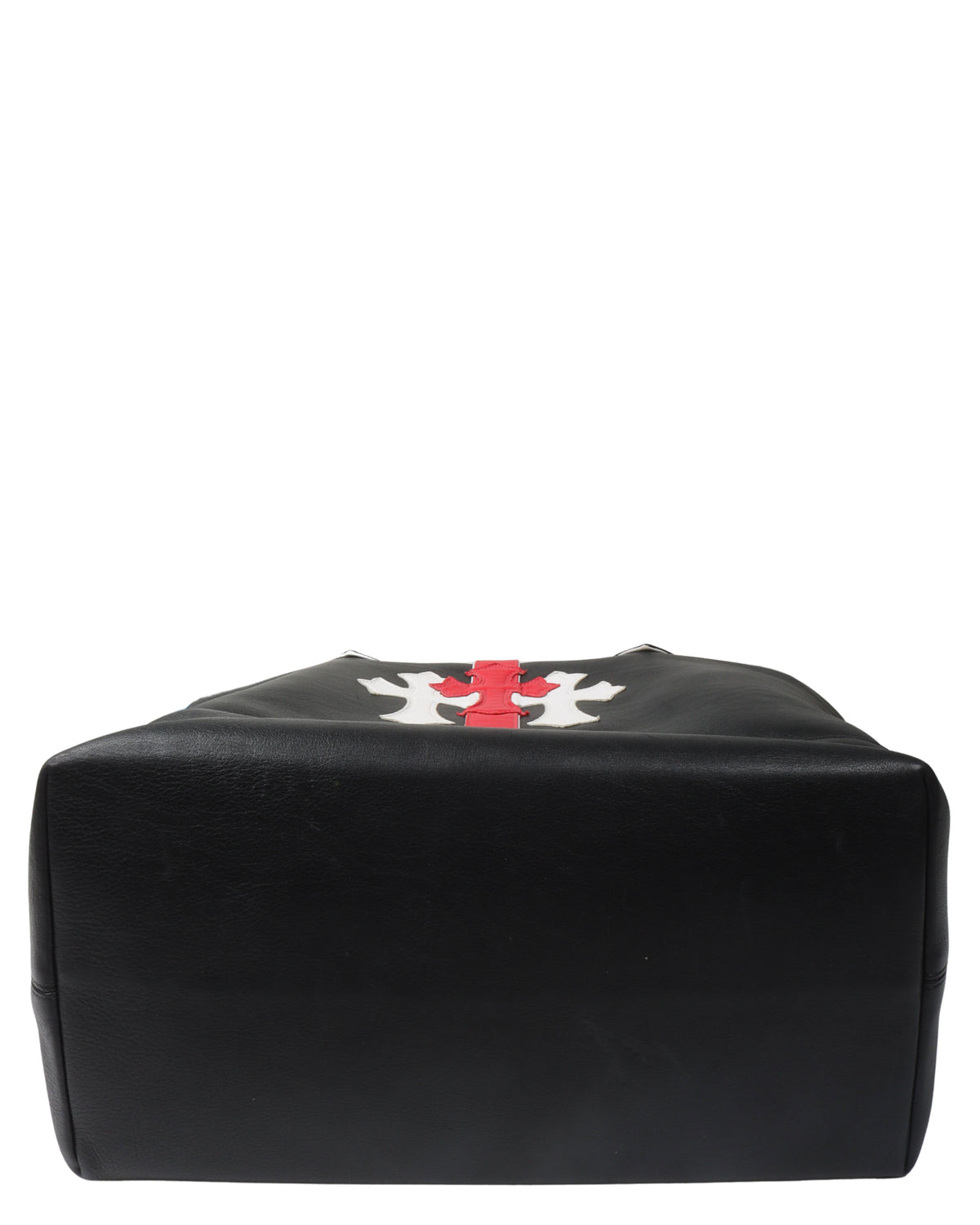 Striped Leather Cemetery Cross Patch Tote Bag