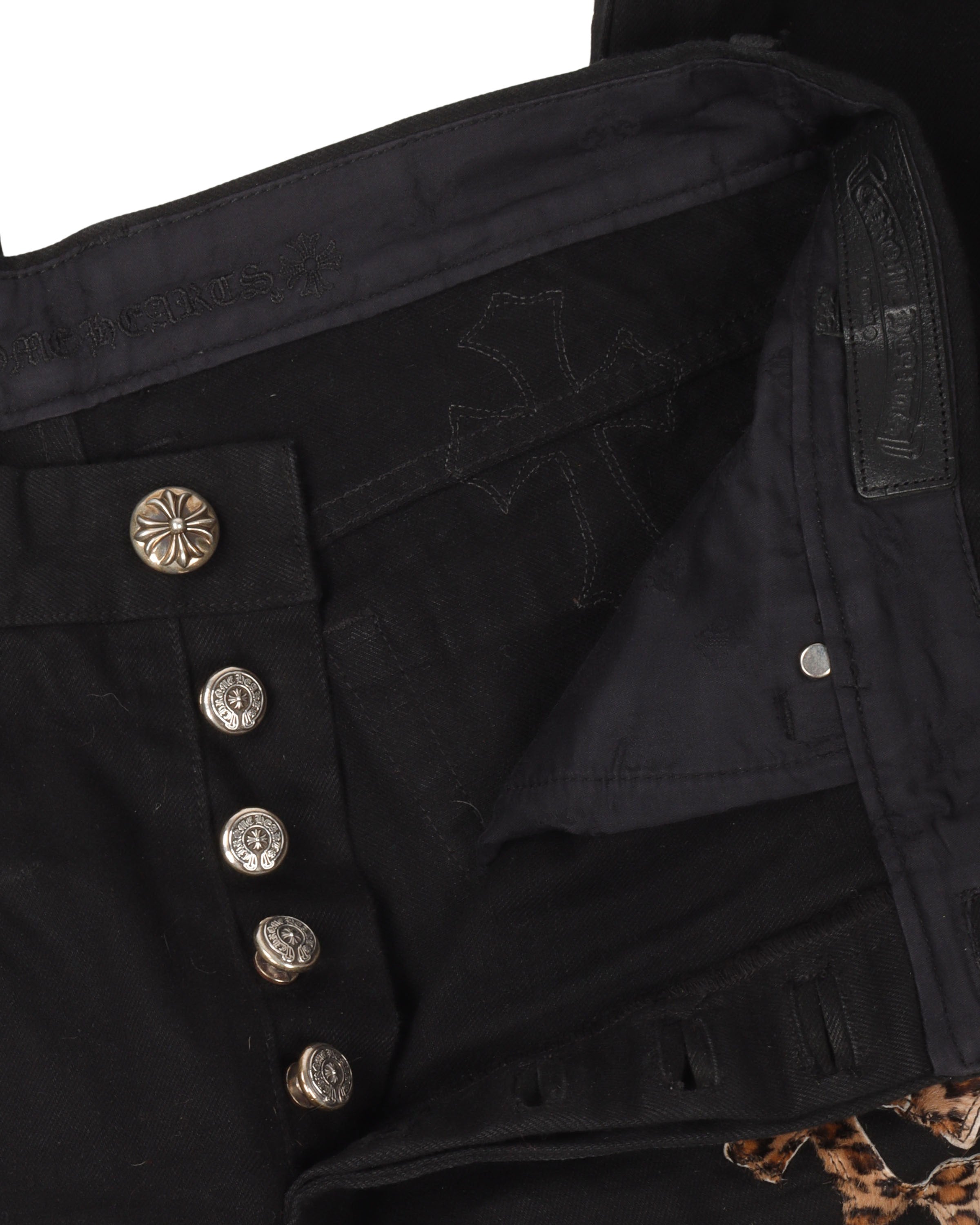 Leopard Cross Patch Jeans w/ 35 Cross Patches