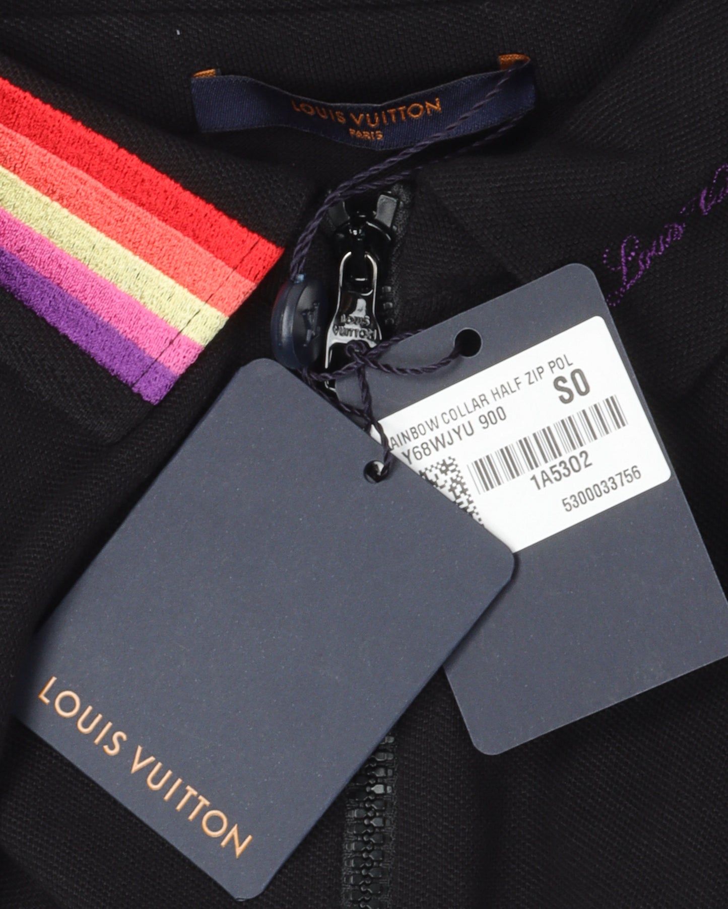 Rainbow Collar Half Zip Polo Shirt