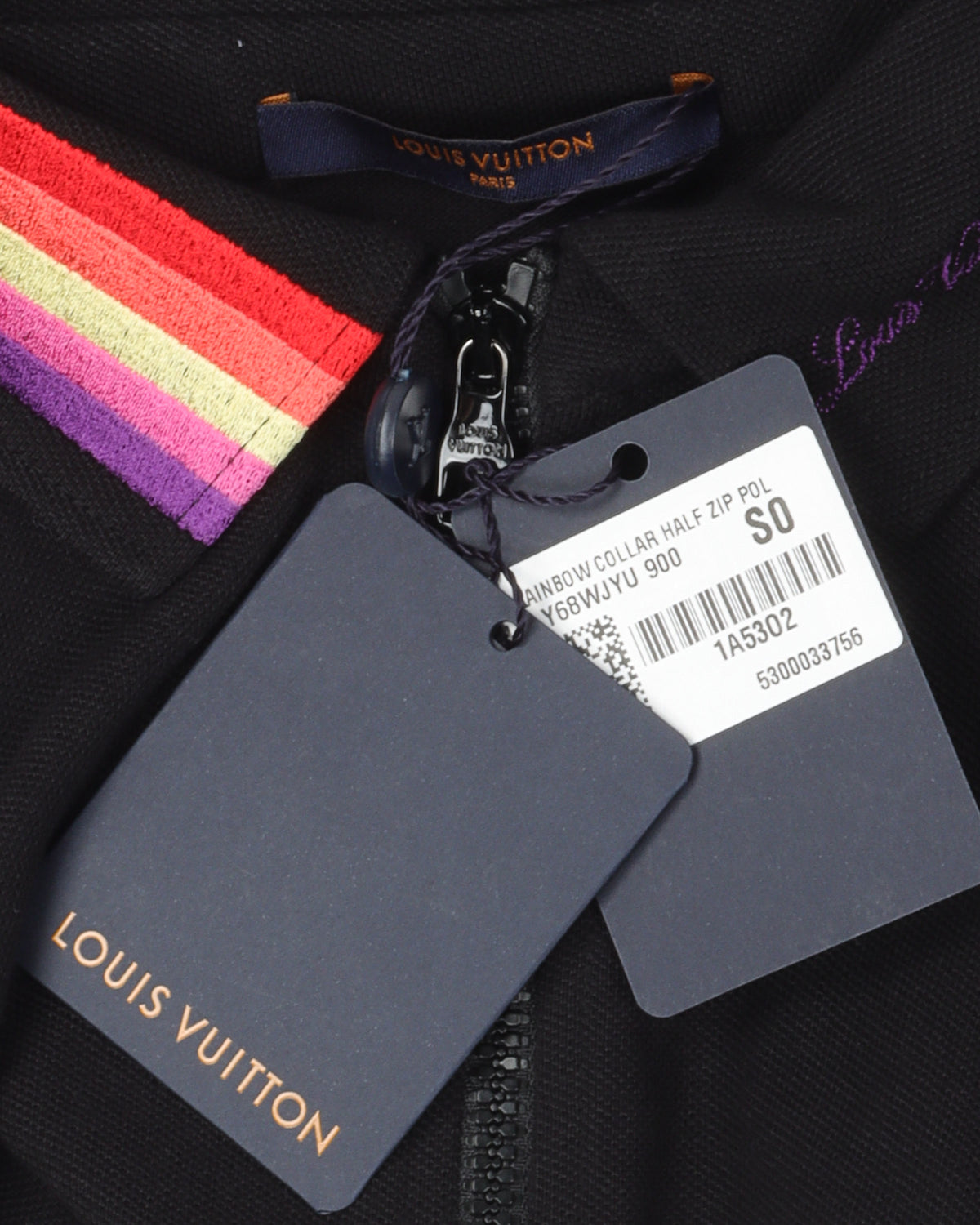 Rainbow Collar Half Zip Polo Shirt