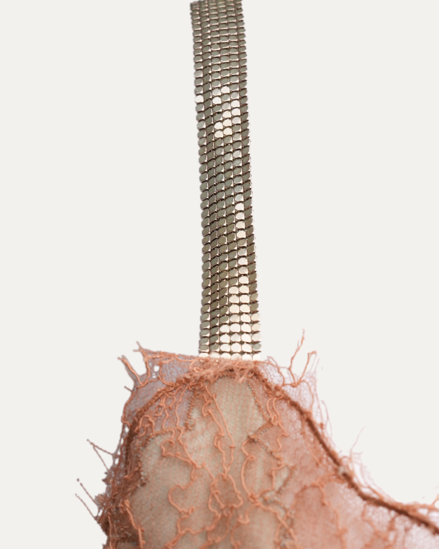 SS 2003 Silk And Lace Gown With Chainmail Straps